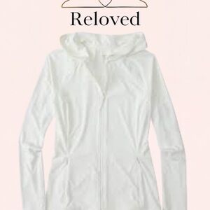 Athleta White Hoodie Sweatshirt- run
s large like a 10